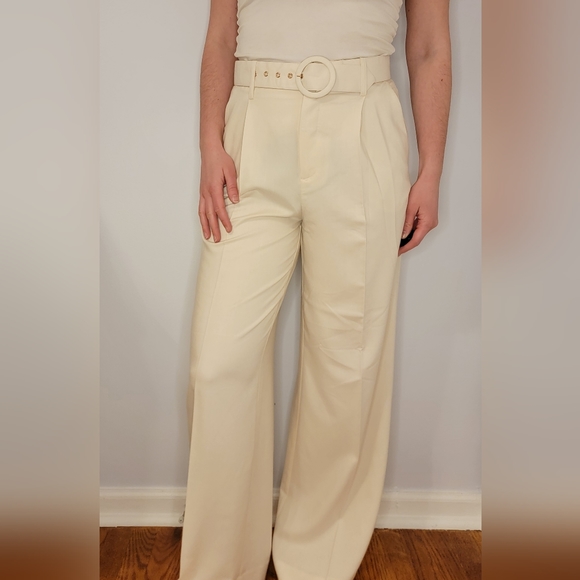 House of Harlow 1960 Pants - NWT House of Harlow 1960 Cream Wide Leg Pants with Belt Size 6